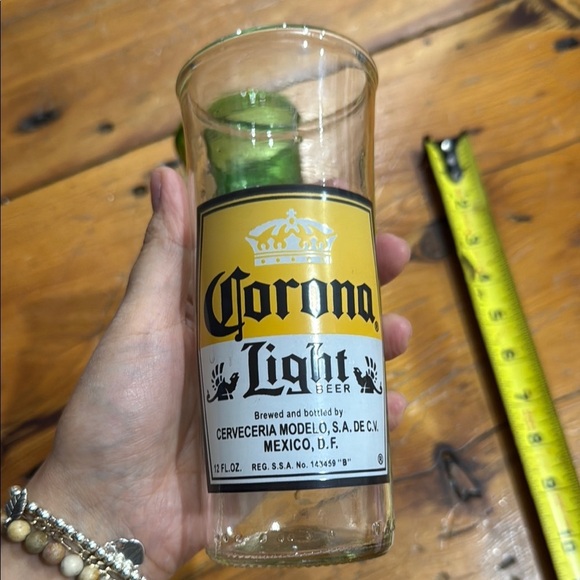 Corona Light & 7UP Vintage Glass Set handmade out of original bottles Cups Vases - Picture 4 of 10
